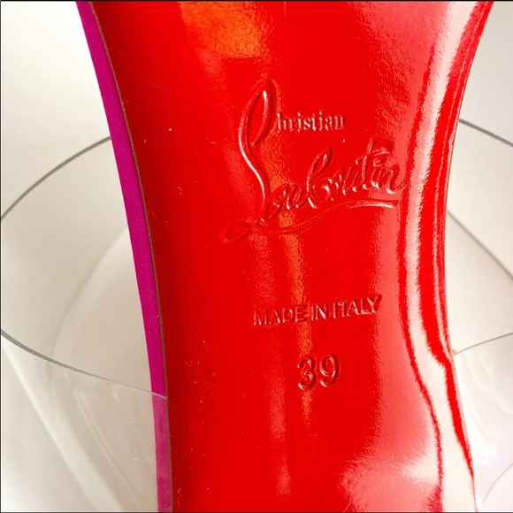 Christian louboutin Speleola pink satin pvc mules - Picture 5 of 5